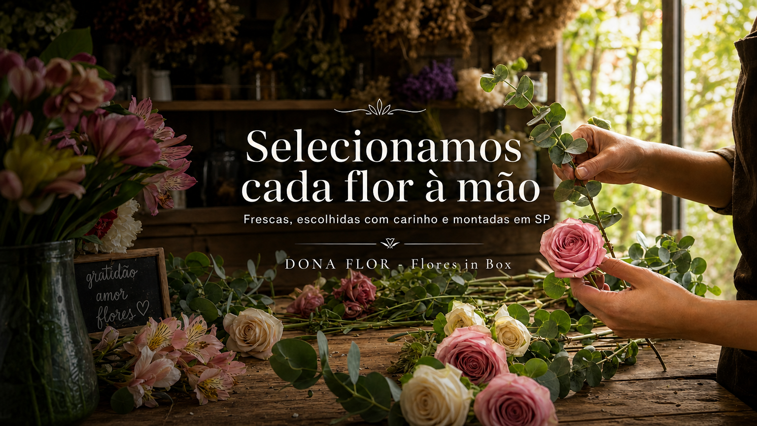 Selecionamos cada flor à mão